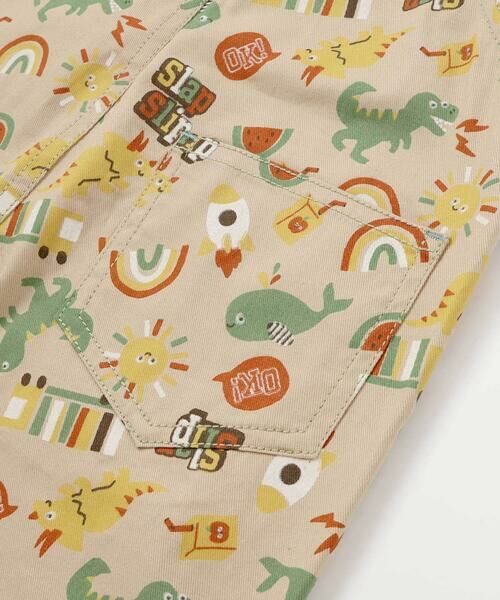 SLAP SLIP / スラップ スリップ サロペット・オールインワン | 恐竜くるま宇宙船総柄7分丈サロペット(80~110cm) | 詳細13