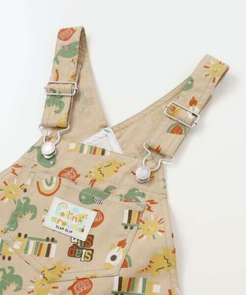 SLAP SLIP / スラップ スリップ サロペット・オールインワン | 恐竜くるま宇宙船総柄7分丈サロペット(80~110cm) | 詳細8