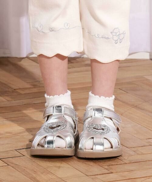 SLAP SLIP / スラップ スリップ サンダル | ハートラメグルカサンダル(14~18cm)（グレー）