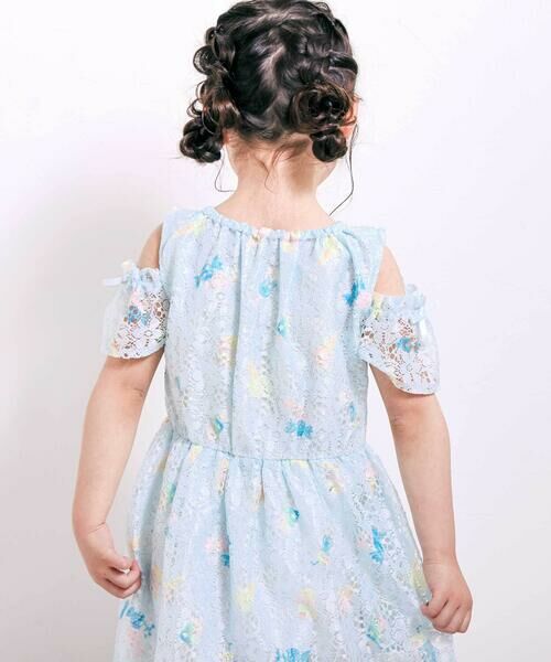 SLAP SLIP / スラップ スリップ ミニ丈・ひざ丈ワンピース | 【お揃い】花柄レースアイス総柄肩明きワンピース(90~130cm) | 詳細2