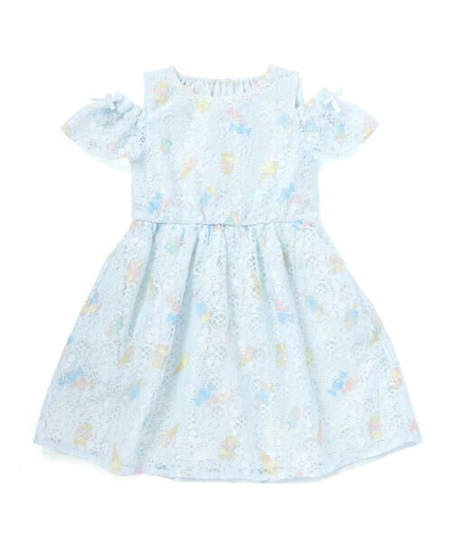 SLAP SLIP / スラップ スリップ ミニ丈・ひざ丈ワンピース | 【お揃い】花柄レースアイス総柄肩明きワンピース(90~130cm) | 詳細4