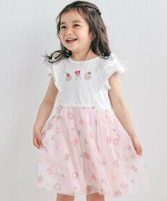 SLAP SLIP / スラップ スリップ ミニ丈・ひざ丈ワンピース | スイーツ刺しゅうフルーツ柄チュールワンピース(80~130cm)