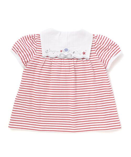 SLAP SLIP / スラップ スリップ その他トップス | 【マリンシリーズ】セーラーカラーボーダー半袖Tシャツ+パンツセットアップ(80~130cm) | 詳細6