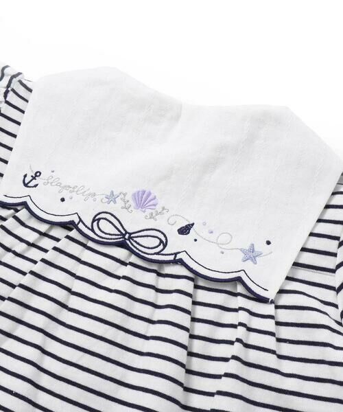 SLAP SLIP / スラップ スリップ その他トップス | 【マリンシリーズ】セーラーカラーボーダー半袖Tシャツ+パンツセットアップ(80~130cm) | 詳細12