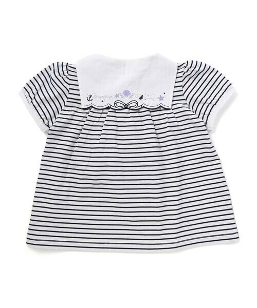 SLAP SLIP / スラップ スリップ その他トップス | 【マリンシリーズ】セーラーカラーボーダー半袖Tシャツ+パンツセットアップ(80~130cm) | 詳細8