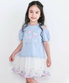 SLAP SLIP / スラップ スリップ その他トップス | スイーツ刺しゅう肩開き半袖Tシャツ＆スカパンセットアップ(80~130cm)