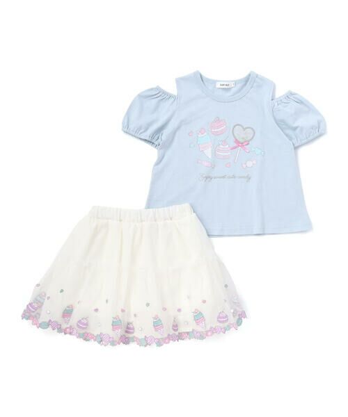 SLAP SLIP / スラップ スリップ その他トップス | スイーツ刺しゅう肩開き半袖Tシャツ&スカパンセットアップ(80~130cm) | 詳細18