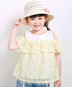 SLAP SLIP / スラップ スリップ Tシャツ | 【お揃い】花柄レースアイス総柄肩明きチュニック(90~130cm)