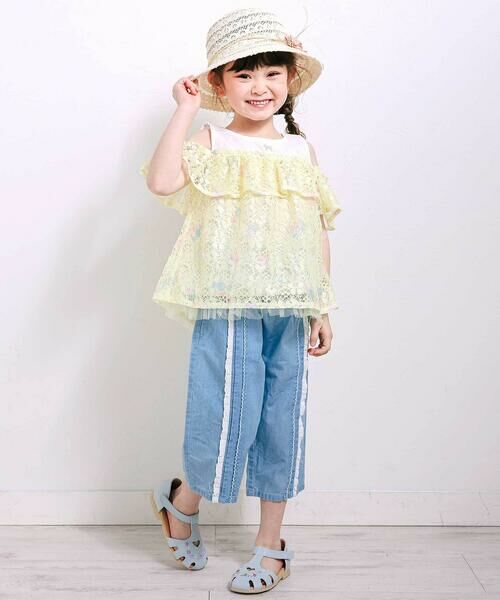 SLAP SLIP / スラップ スリップ Tシャツ | 【お揃い】花柄レースアイス総柄肩明きチュニック(90~130cm) | 詳細14