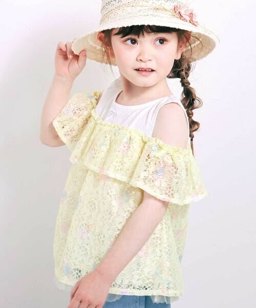 SLAP SLIP / スラップ スリップ Tシャツ | 【お揃い】花柄レースアイス総柄肩明きチュニック(90~130cm) | 詳細15