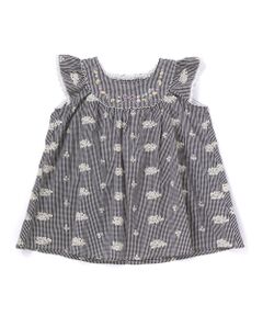 SLAP SLIP / スラップ スリップ Tシャツ | 【お揃い】肩フリルストライプ&チェックチュニック(80~130cm)