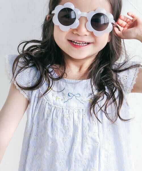 SLAP SLIP / スラップ スリップ Tシャツ | 【お揃い】肩フリルストライプ&チェックチュニック(80~130cm) | 詳細9