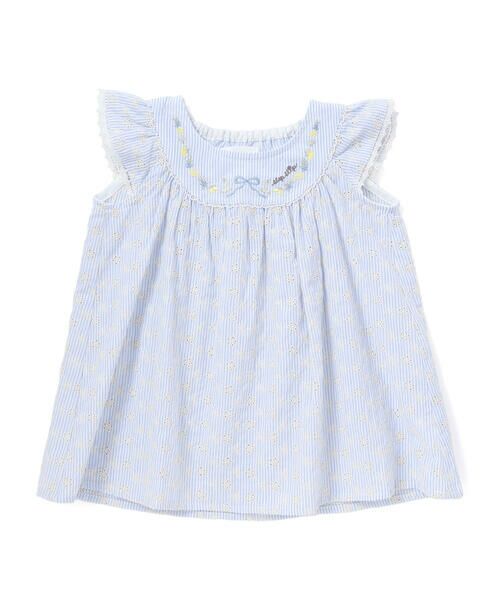 SLAP SLIP / スラップ スリップ Tシャツ | 【お揃い】肩フリルストライプ&チェックチュニック(80~130cm) | 詳細10