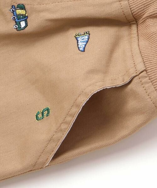 SLAP SLIP / スラップ スリップ ショート・ハーフ・半端丈パンツ | はたらくくるま恐竜総柄刺しゅうショートパンツ(80~130cm) | 詳細10