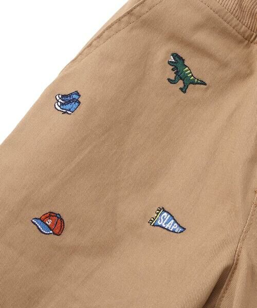 SLAP SLIP / スラップ スリップ ショート・ハーフ・半端丈パンツ | はたらくくるま恐竜総柄刺しゅうショートパンツ(80~130cm) | 詳細14