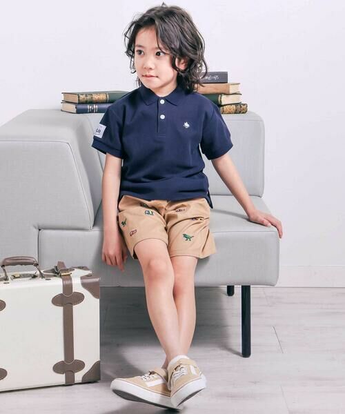 SLAP SLIP / スラップ スリップ ショート・ハーフ・半端丈パンツ | はたらくくるま恐竜総柄刺しゅうショートパンツ(80~130cm) | 詳細6