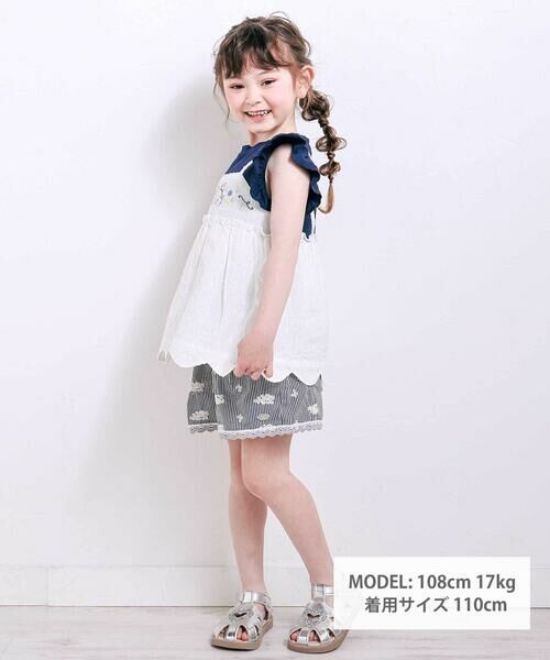 SLAP SLIP / スラップ スリップ ショート・ハーフ・半端丈パンツ | 【お揃い】裾レースストライプ&チェック柄ショートパンツ(90~130cm) | 詳細1