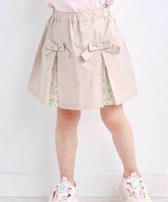 SLAP SLIP / スラップ スリップ ショート・ハーフ・半端丈パンツ | 花柄切り替えプリーツリボン付きスカパン(90~130cm)