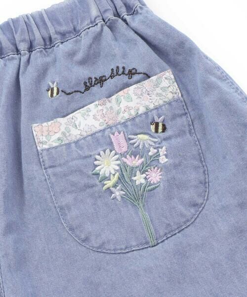 SLAP SLIP / スラップ スリップ ショート・ハーフ・半端丈パンツ | 花柄切り替えプリーツリボン付きスカパン(90~130cm) | 詳細5