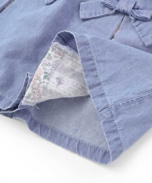 SLAP SLIP / スラップ スリップ ショート・ハーフ・半端丈パンツ | 花柄切り替えプリーツリボン付きスカパン(90~130cm) | 詳細7