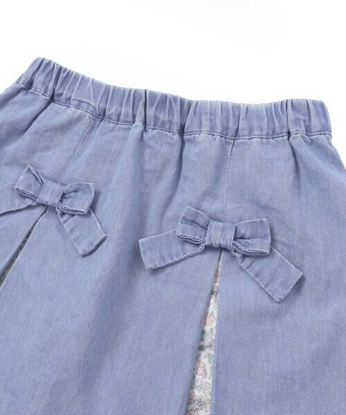 SLAP SLIP / スラップ スリップ ショート・ハーフ・半端丈パンツ | 花柄切り替えプリーツリボン付きスカパン(90~130cm) | 詳細2