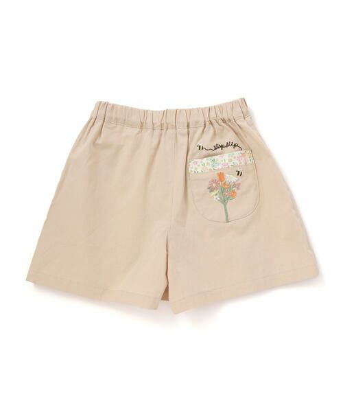 SLAP SLIP / スラップ スリップ ショート・ハーフ・半端丈パンツ | 花柄切り替えプリーツリボン付きスカパン(90~130cm) | 詳細13