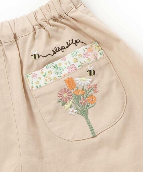 SLAP SLIP / スラップ スリップ ショート・ハーフ・半端丈パンツ | 花柄切り替えプリーツリボン付きスカパン(90~130cm) | 詳細14