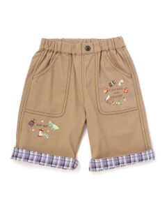 SLAP SLIP / スラップ スリップ ショート・ハーフ・半端丈パンツ | 裾チェック折り返し5.5分丈ストレッチパンツ(80~130cm)