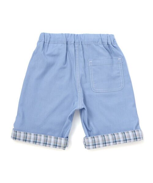 SLAP SLIP / スラップ スリップ ショート・ハーフ・半端丈パンツ | 裾チェック折り返し5.5分丈ストレッチパンツ(80~130cm) | 詳細4