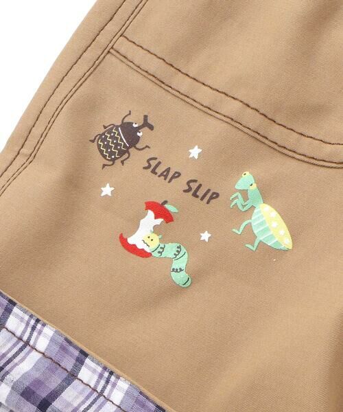 SLAP SLIP / スラップ スリップ ショート・ハーフ・半端丈パンツ | 裾チェック折り返し5.5分丈ストレッチパンツ(80~130cm) | 詳細10