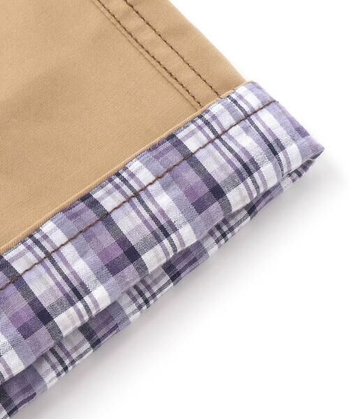 SLAP SLIP / スラップ スリップ ショート・ハーフ・半端丈パンツ | 裾チェック折り返し5.5分丈ストレッチパンツ(80~130cm) | 詳細12