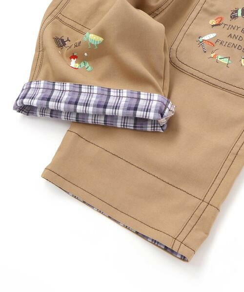 SLAP SLIP / スラップ スリップ ショート・ハーフ・半端丈パンツ | 裾チェック折り返し5.5分丈ストレッチパンツ(80~130cm) | 詳細13