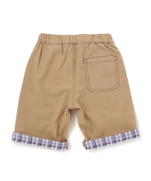 SLAP SLIP / スラップ スリップ ショート・ハーフ・半端丈パンツ | 裾チェック折り返し5.5分丈ストレッチパンツ(80~130cm) | 詳細6