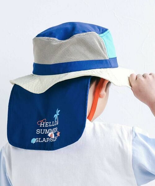 SLAP SLIP / スラップ スリップ ハット | バイカラー&総柄サファリハット(52~54cm)（ネイビー）
