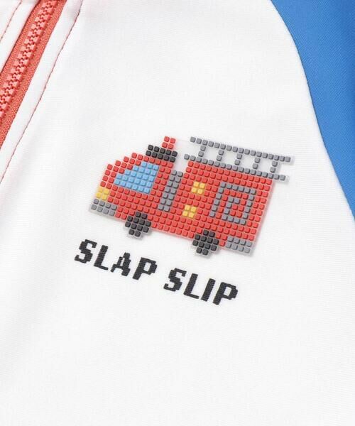 SLAP SLIP / スラップ スリップ 水着・スイムグッズ | 消防車カブトムシ恐竜ブロックワッペンバイカラーラッシュガード(90~130cm) | 詳細4