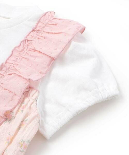 SLAP SLIP / スラップ スリップ Tシャツ | 肩フリル花柄レースドッキング半袖Tシャツ(80~130cm) | 詳細4