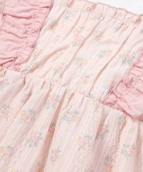 SLAP SLIP / スラップ スリップ Tシャツ | 肩フリル花柄レースドッキング半袖Tシャツ(80~130cm) | 詳細5