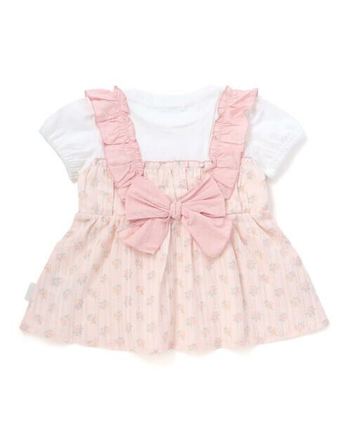 SLAP SLIP / スラップ スリップ Tシャツ | 肩フリル花柄レースドッキング半袖Tシャツ(80~130cm) | 詳細2