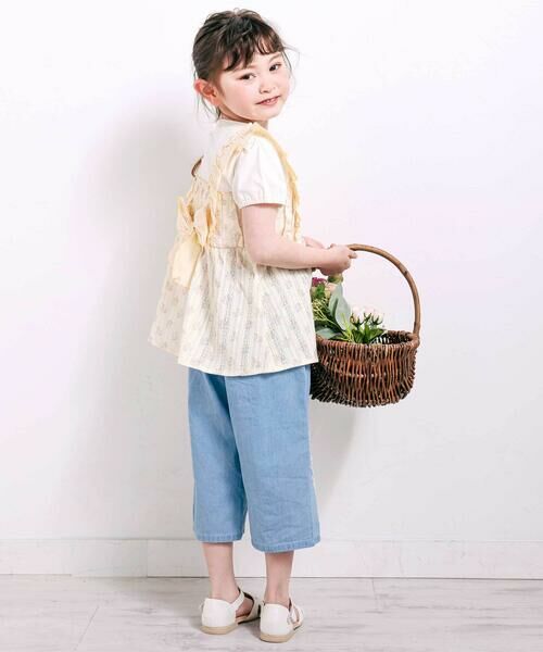 SLAP SLIP / スラップ スリップ Tシャツ | 肩フリル花柄レースドッキング半袖Tシャツ(80~130cm) | 詳細13