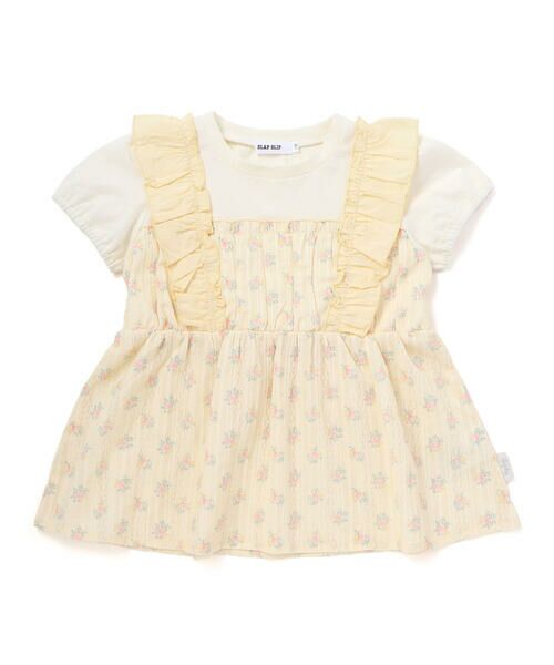 SLAP SLIP / スラップ スリップ Tシャツ | 肩フリル花柄レースドッキング半袖Tシャツ(80~130cm) | 詳細14