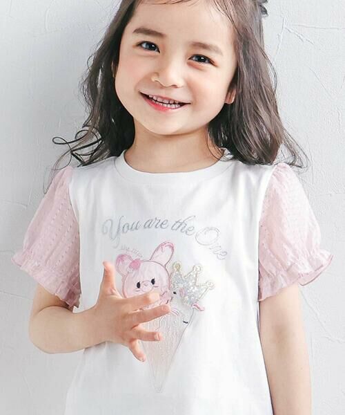 SLAP SLIP / スラップ スリップ Tシャツ | アイスxケーキスパンコールパフ半袖Tシャツ(80~130cm) | 詳細2