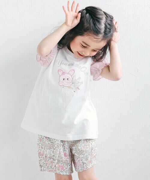 SLAP SLIP / スラップ スリップ Tシャツ | アイスxケーキスパンコールパフ半袖Tシャツ(80~130cm) | 詳細3