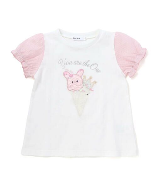 SLAP SLIP / スラップ スリップ Tシャツ | アイスxケーキスパンコールパフ半袖Tシャツ(80~130cm) | 詳細4
