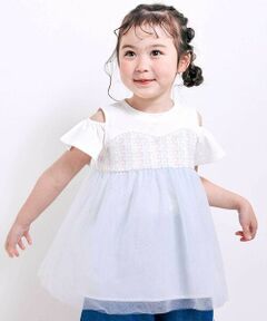 SLAP SLIP / スラップ スリップ Tシャツ | ラメチュールオープンスリーブチュニック(80~130cm)