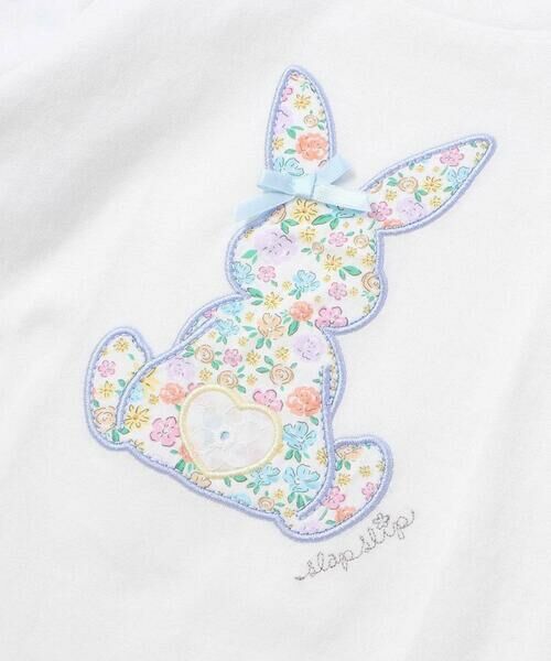 SLAP SLIP / スラップ スリップ Tシャツ | ウサギパッチ袖ハナガラ半袖Tシャツ(80~130cm) | 詳細5