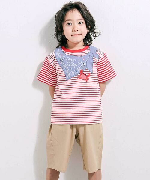 SLAP SLIP / スラップ スリップ Tシャツ | 【マリンシリーズ】セーラーカラーパッチボーダーTシャツ(80~130cm) | 詳細2