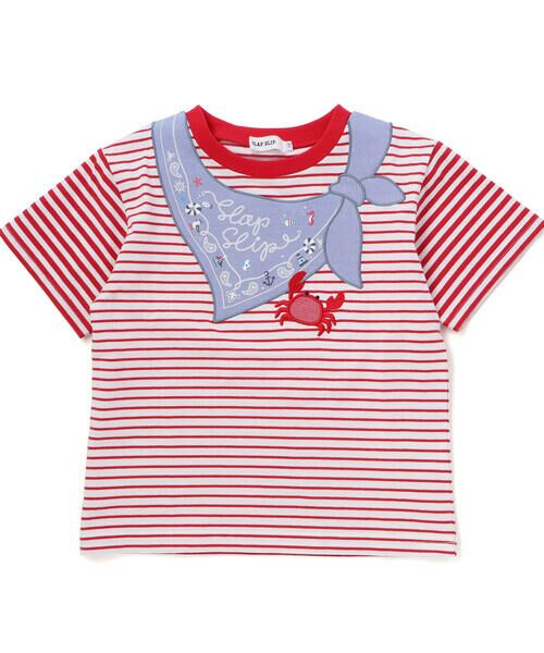 SLAP SLIP / スラップ スリップ Tシャツ | 【マリンシリーズ】セーラーカラーパッチボーダーTシャツ(80~130cm) | 詳細4