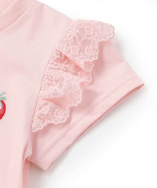 SLAP SLIP / スラップ スリップ Tシャツ | 肩フリルイチゴウサギパッチ半袖Tシャツ(80~130cm) | 詳細8