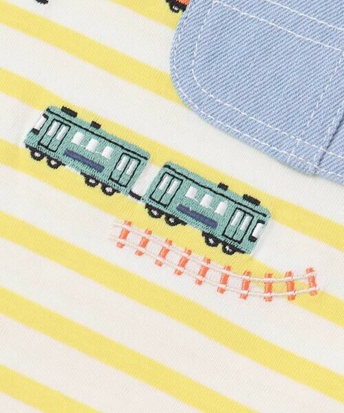 SLAP SLIP / スラップ スリップ Tシャツ | デニムポケット付き電車恐竜刺しゅうレイヤード半袖Tシャツ(80~130cm) | 詳細12