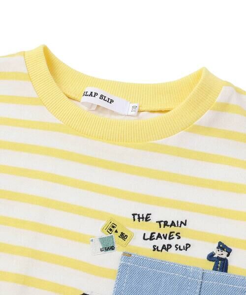 SLAP SLIP / スラップ スリップ Tシャツ | デニムポケット付き電車恐竜刺しゅうレイヤード半袖Tシャツ(80~130cm) | 詳細9